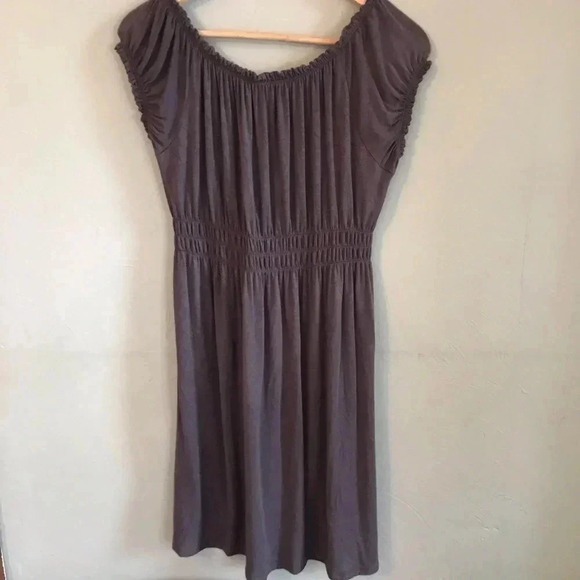 CristinaLove off the shoulder grey viscose dress - Picture 2 of 4